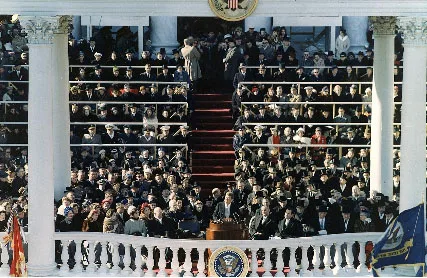 John F. Kennedy at Inaugural Address, 20 January 1961.
