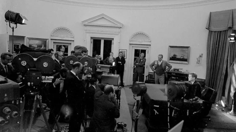 Kennedy addresses during the Cuban missile crisis