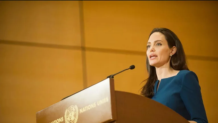 UNHCR's Special Envoy Angelina Jolie gave the Annual Sergio Vieira de Mello Memorial Lecture at the Palais des Nations-jpeg