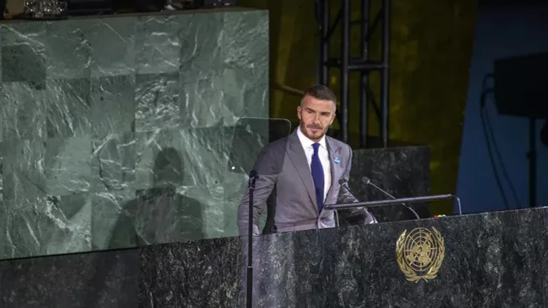 UNICEF Goodwill Ambassador David Beckham at the United Nations