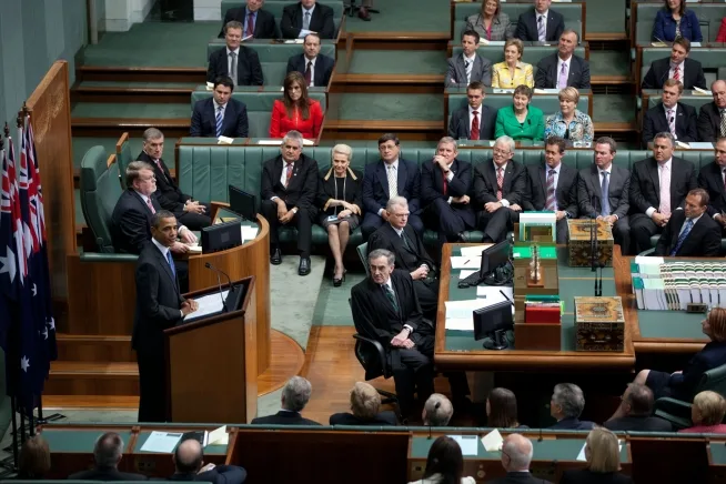 President Barack Obama Addresses The Australian Parliament