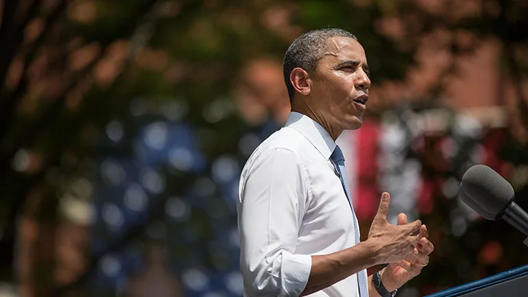 President Barack Obama delivers remarks on climate change, at Georgetown University in Washington, D.C., June 25, 2013. ( Photo: Pete Souza)