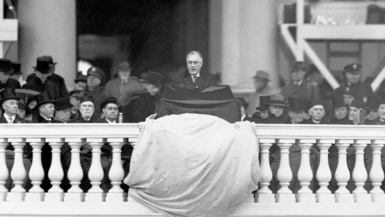 President Franklin D. Roosevelt delivering his second Inaugural Address