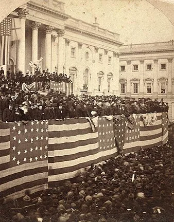 Rutherford B. Hayes being sworn in as the 19th president of the United States.