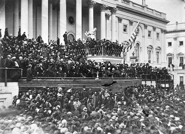Abraham Lincoln delivering his second inaugural address as President of the United States, Washington, D.C.