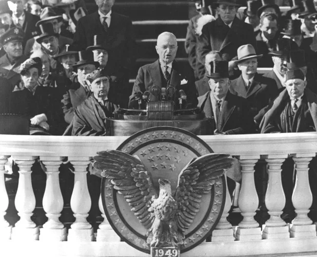 Harry Truman delivers his inaugural address