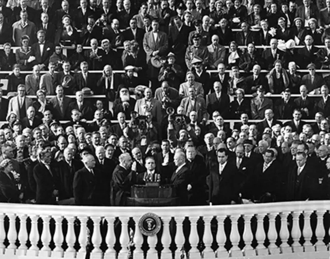 President Dwight D. Eisenhower takes the oath of office