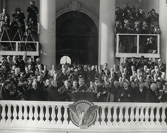 President Franklin D. Roosevelt takes the Oath of Office at his third Inaugural Ceremony