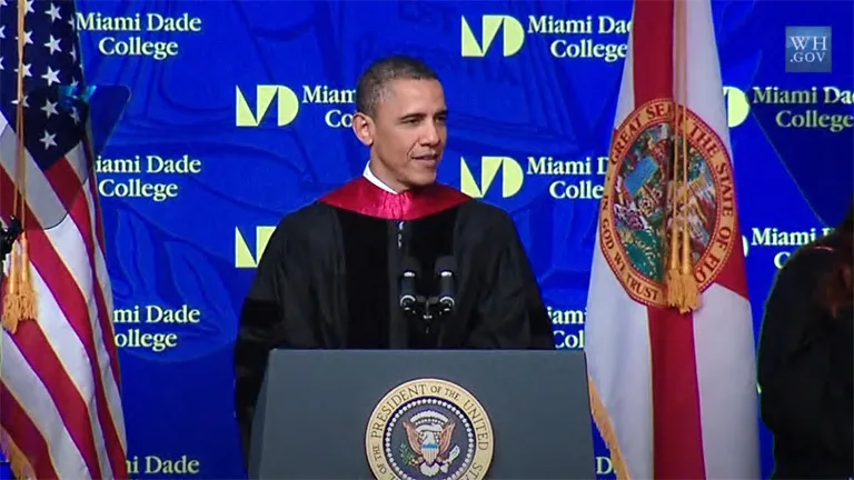 Obama Delivers Commencement Address at Miami Dade College