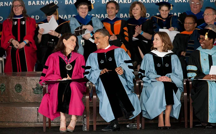 President Obama at Barnard College commencement 2012.