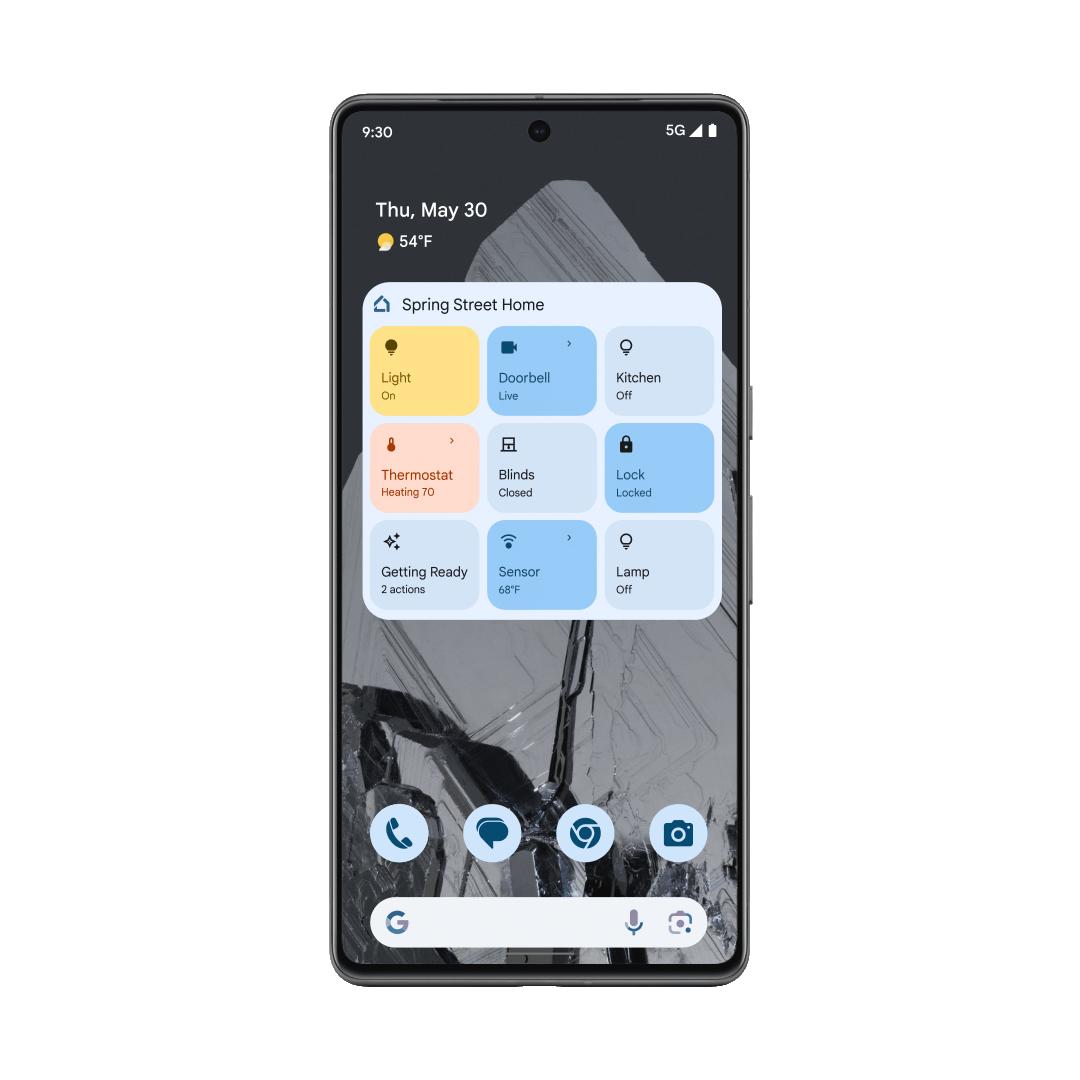 Control Google Home devices from your home screen