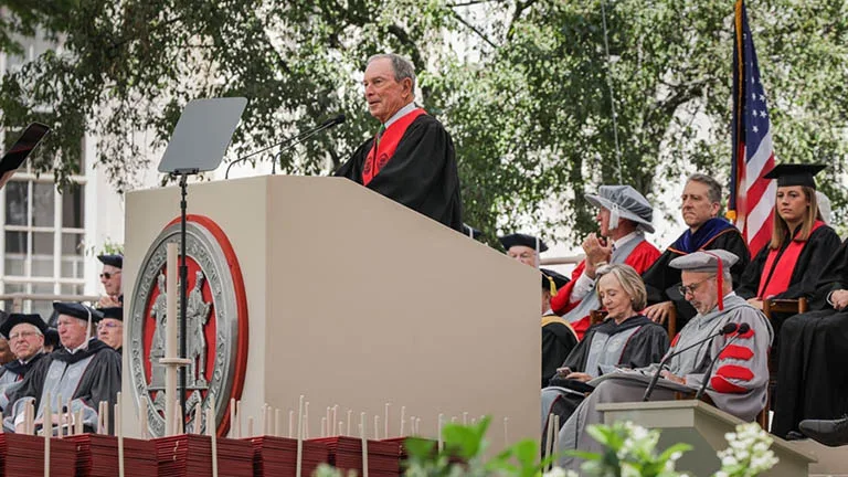 Michael Bloomberg addressed the Class of 2019 during MIT’s commencement ceremony